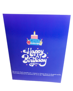 Happy Birthday Blue 3D Popup Cake/Balloons Card