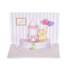 Load image into Gallery viewer, It&#39;s A Girl 3D Stand-Up Greeting Card