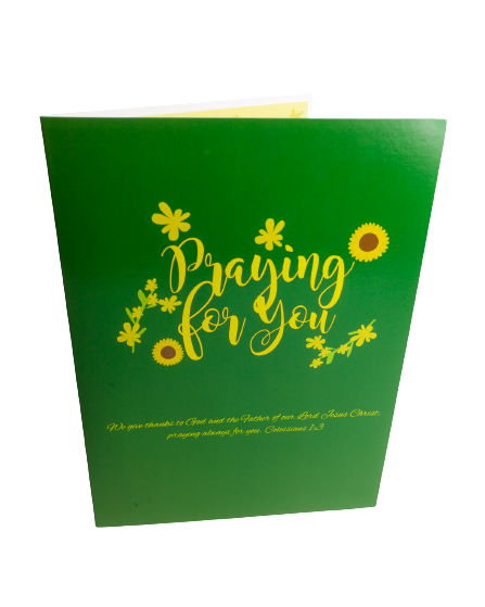 Praying For You 3D Popup "Sunflowers" Greeting Card by HOLY BEARS INC.