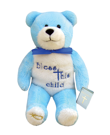 Bless This Child Bear - Blue by HOLY BEARS INC.
