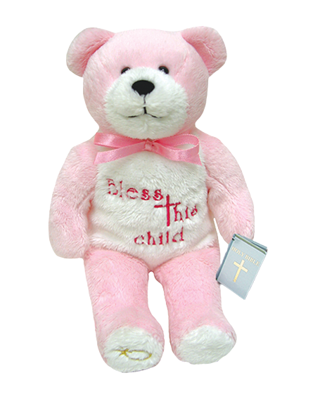 Bless This Child Bear - Pink by HOLY BEARS INC.