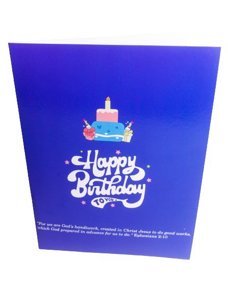 Happy Birthday Blue 3D Popup Cake/Balloons Card – HolyBears