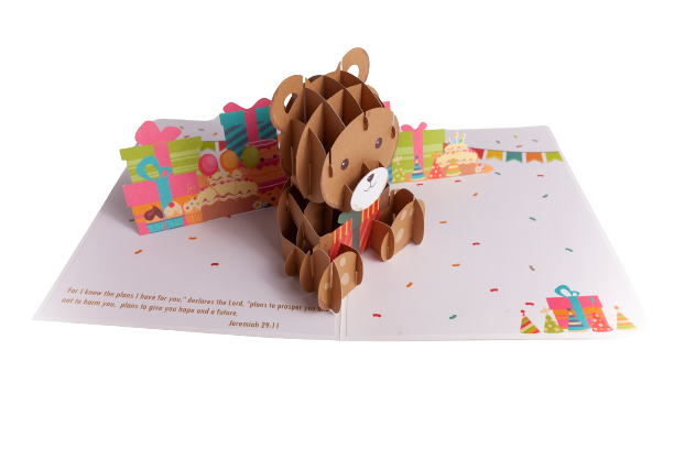 Happy Birthday 3D Popup Teddy Bear Card