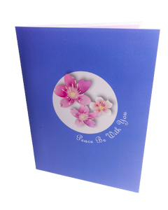 3D Popup Cherry Blossoms "Peace Be With You" Greeting Card