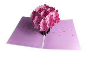 3D Popup Cherry Blossoms "Peace Be With You" Greeting Card
