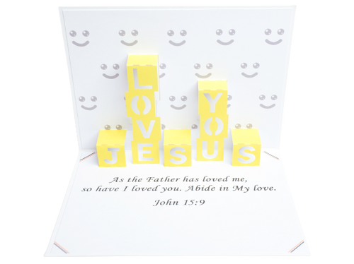 Smile Jesus Loves You 3D Stand-Up Greeting Card