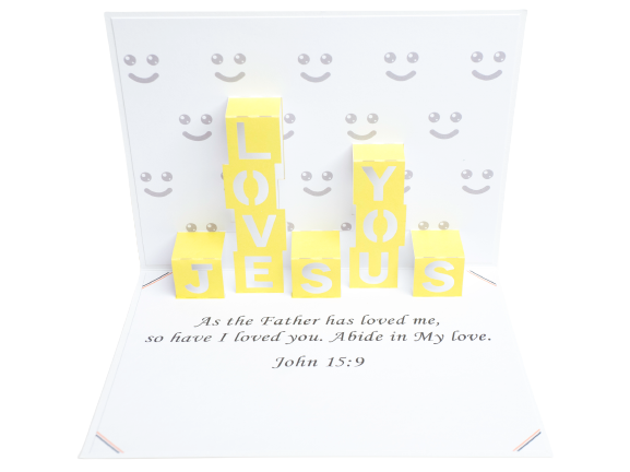 Smile Jesus Loves You 3D Stand-Up Greeting Card