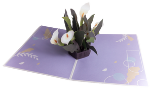Sympathy 3D Popup "Peace Lilies" Greeting Card