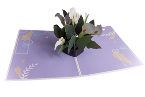 Sympathy 3D Popup "Peace Lilies" Greeting Card